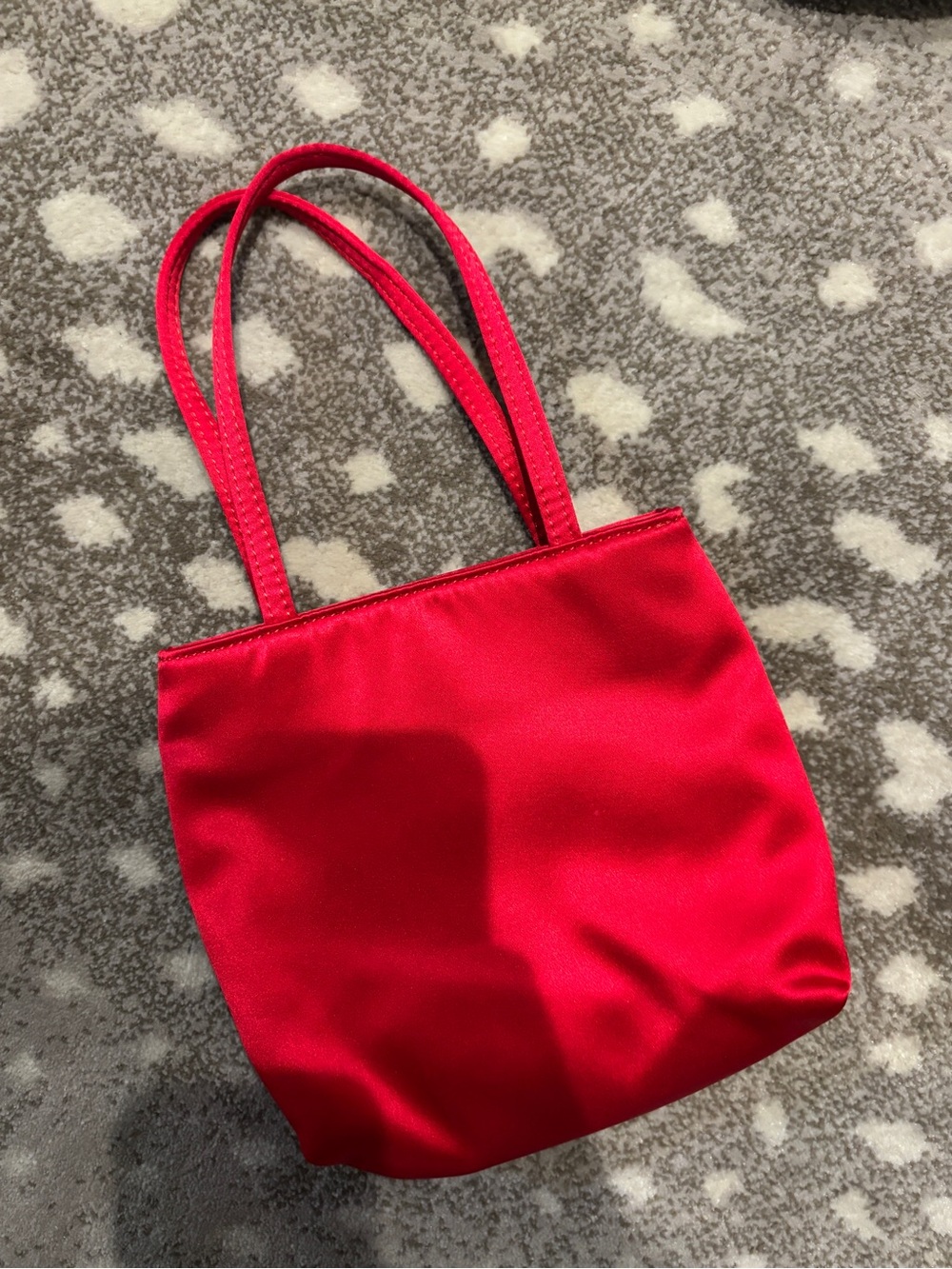 Satin Mini Tote Bag in Vibrant Red